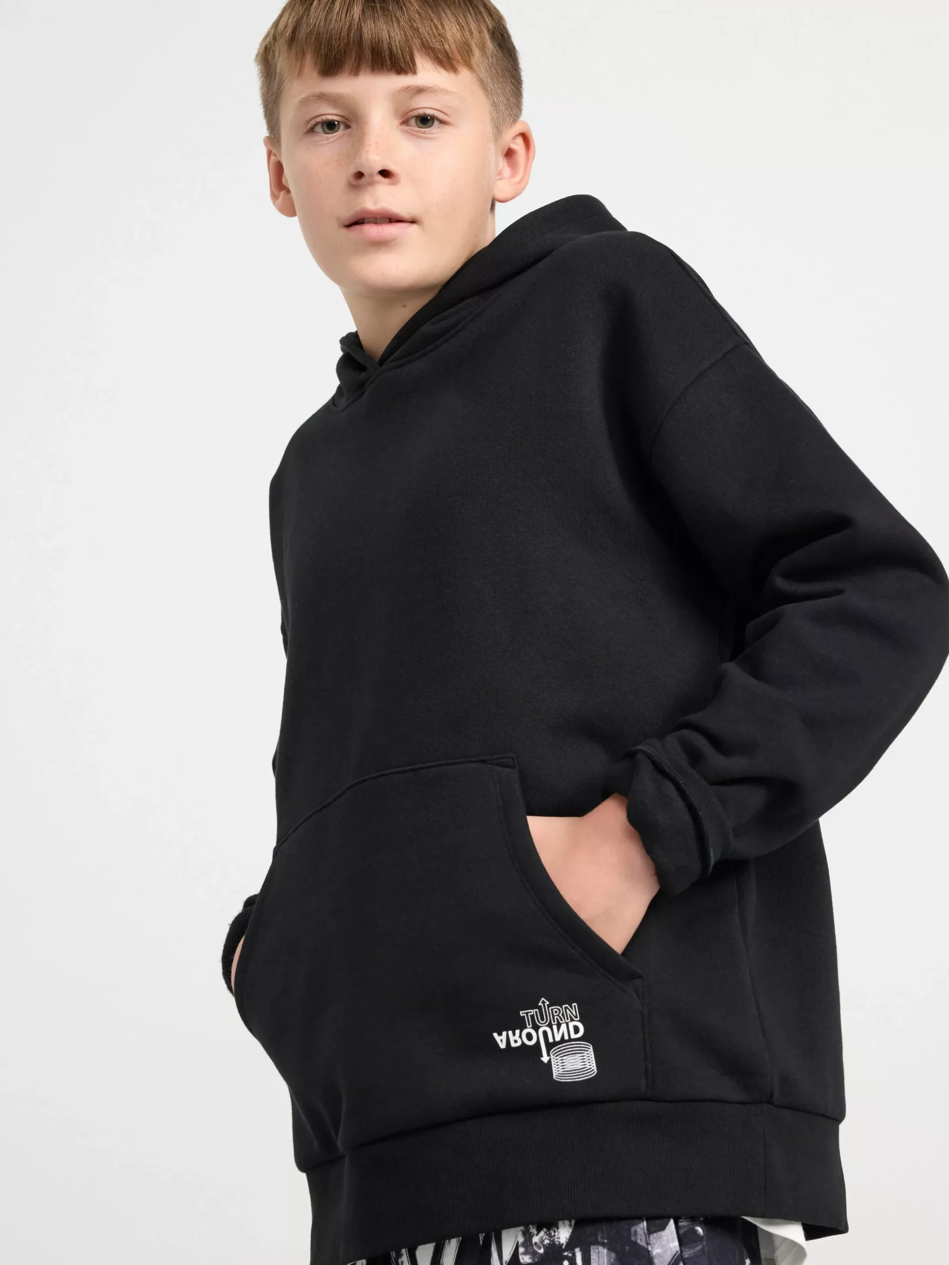 Tröjor & Cardigans>Lindex Huvtroja Med Tryck Baktill Black
