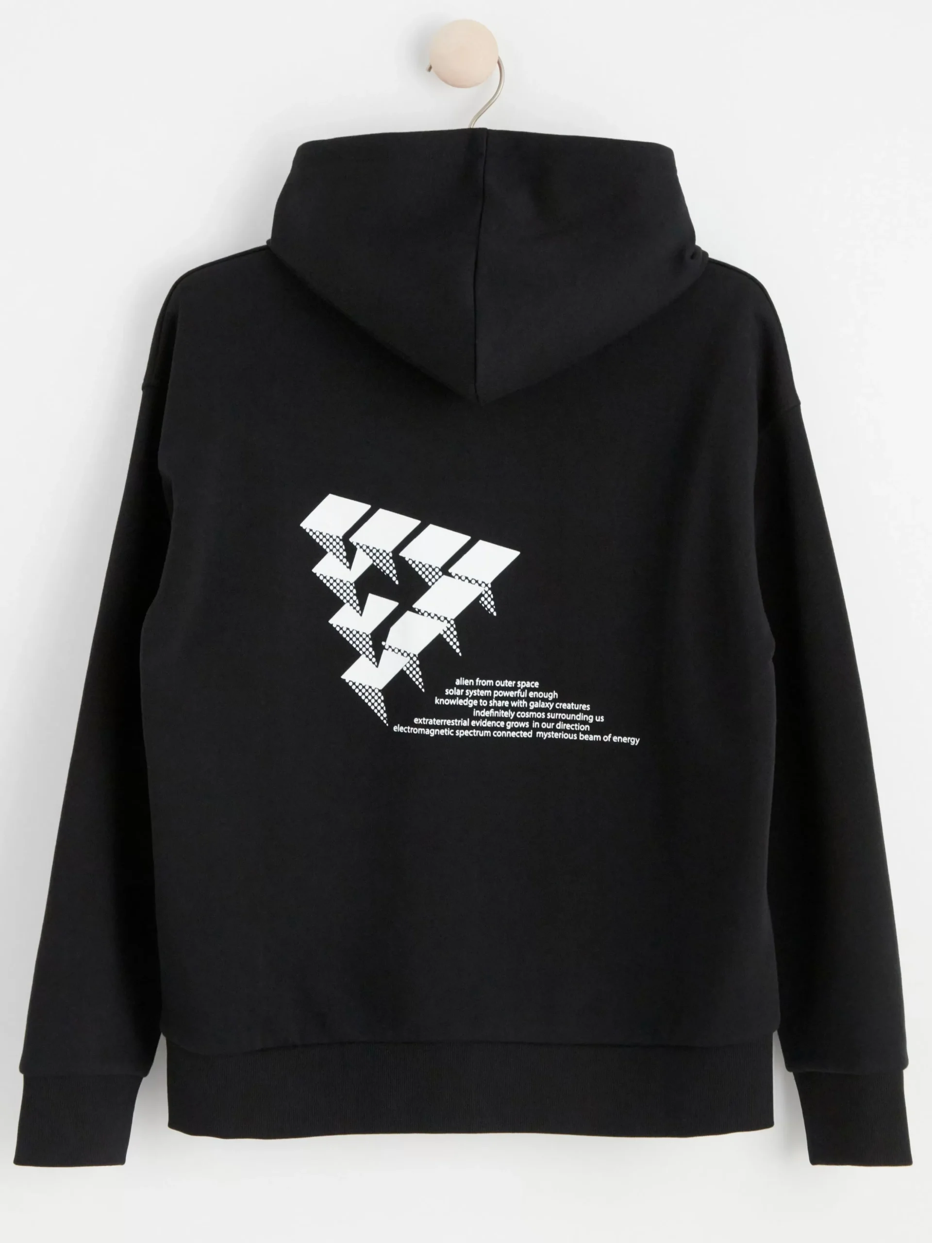 Tröjor & Cardigans>Lindex Huvtroja Med Tryck Baktill Black