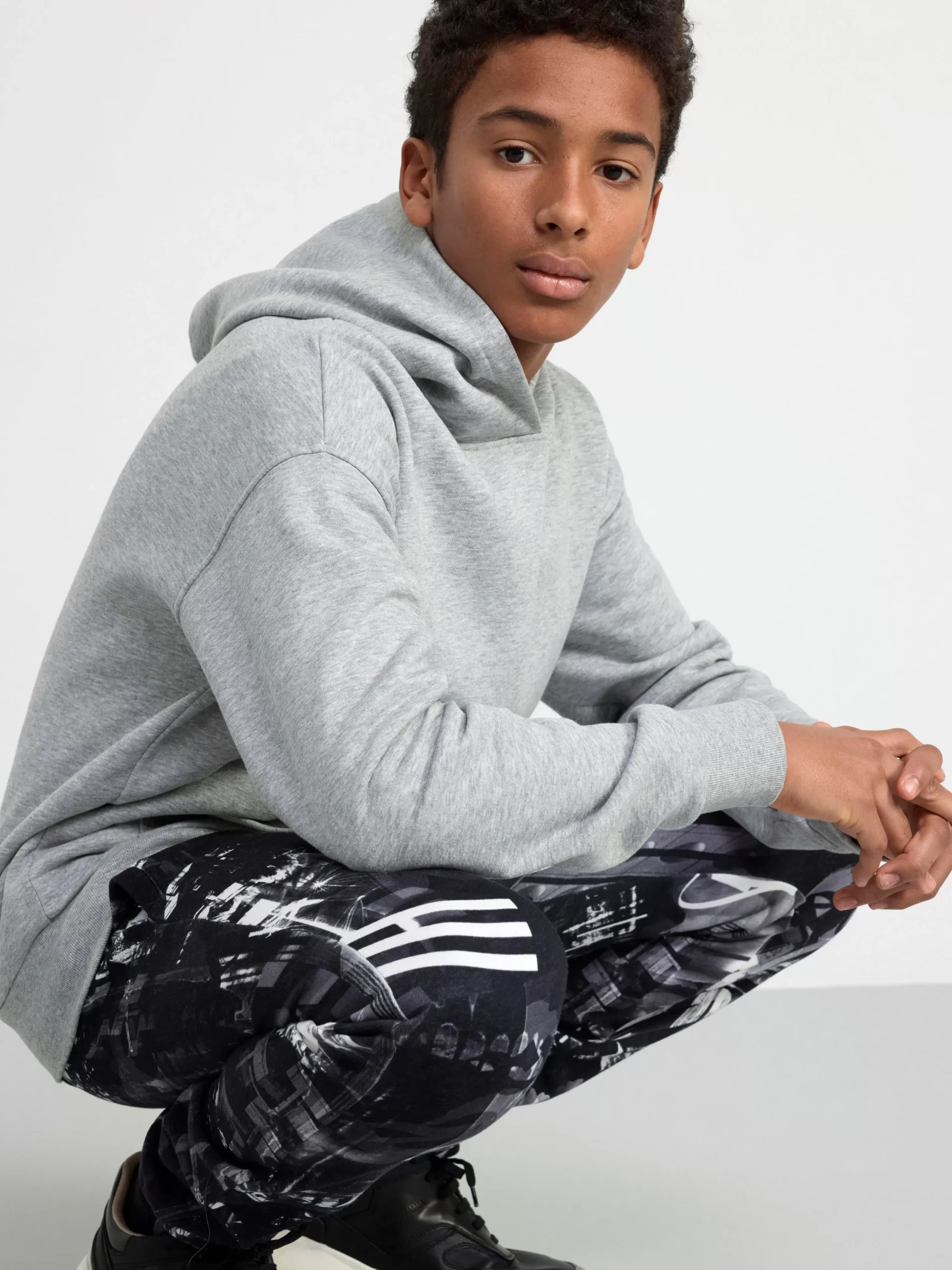 Tröjor & Cardigans>Lindex Huvtroja Med Tryck Baktill Grey Melange