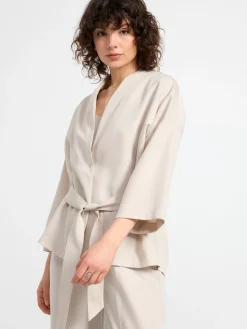 Kavajer>Lindex Jacka Med Trekvartslang Arm Light Beige