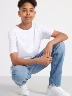 Jeans>Lindex Jeans Med Avsmalnande Ben Och Normalhog Midja Denim