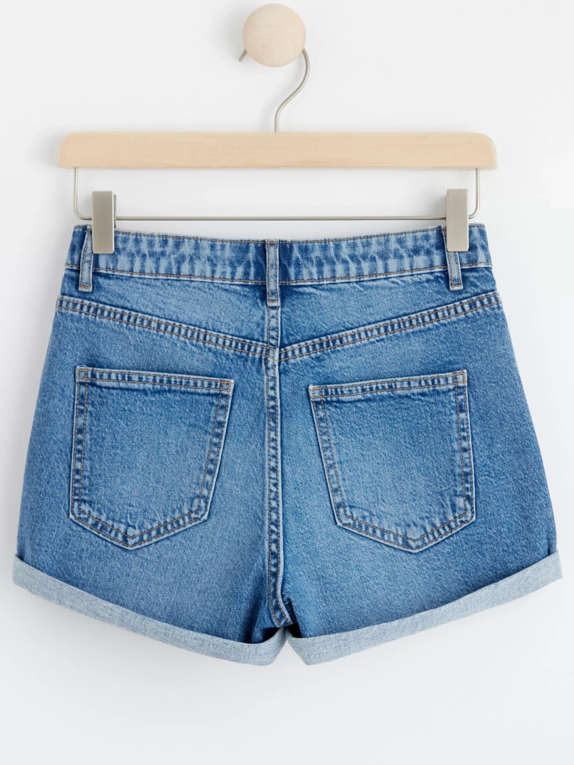Byxor & Leggings>Lindex Jeansshorts Med Hog Midja Medium Denim