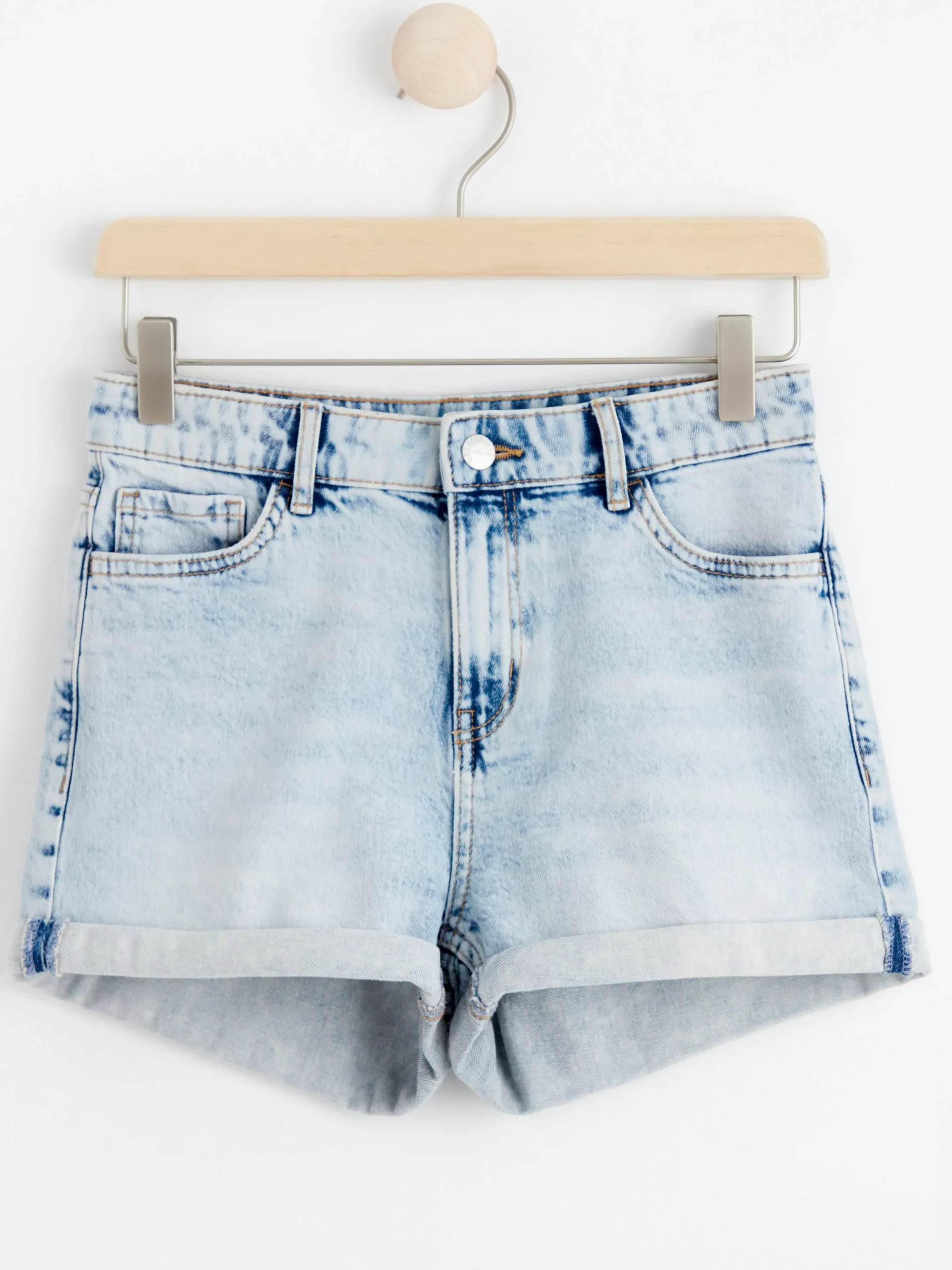Byxor & Leggings>Lindex Jeansshorts Med Hog Midja Light Denim