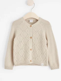 Tröjor & Cardigans>Lindex Kabelstickad Cardigan Light Beige