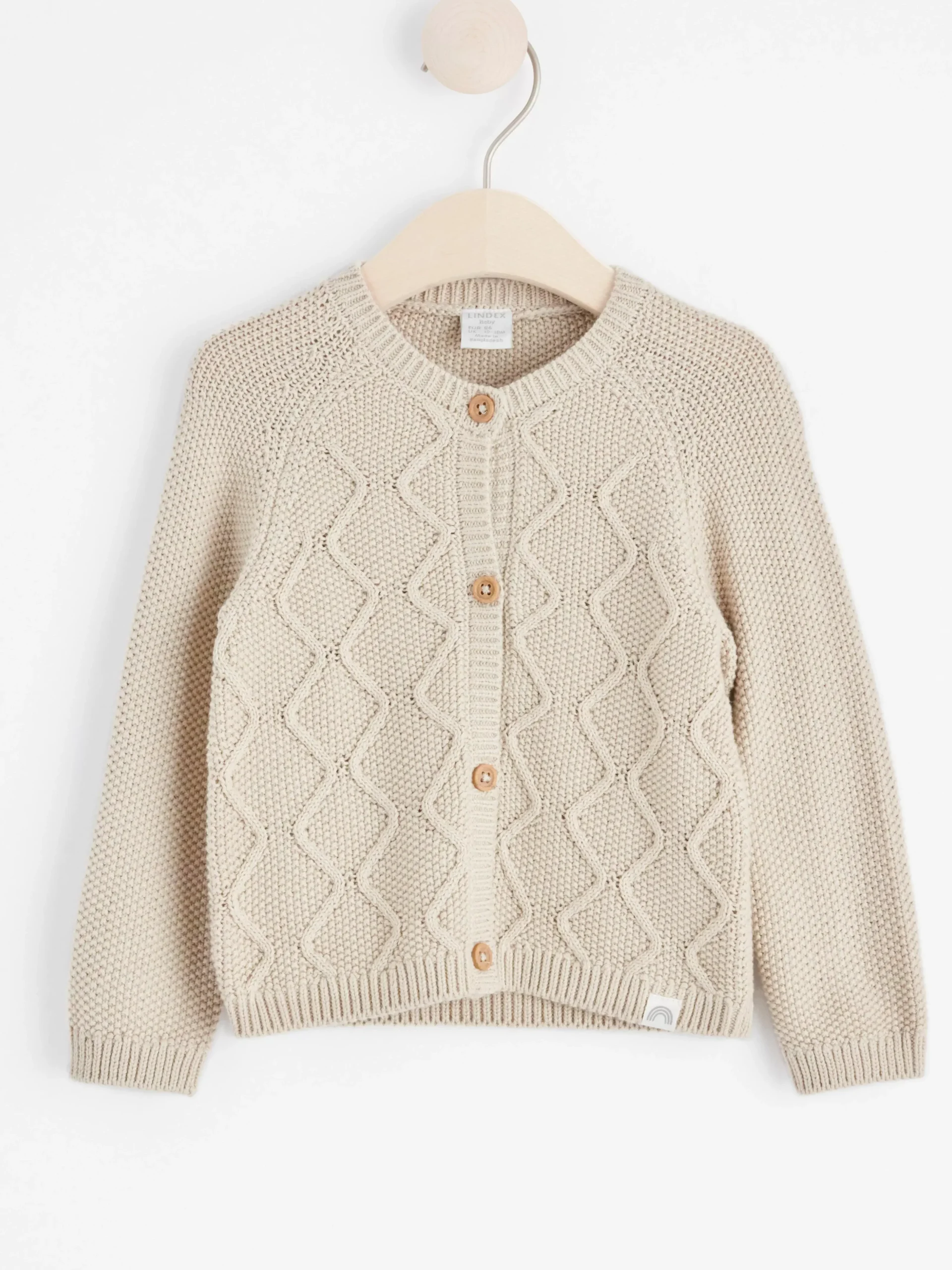 Tröjor & Cardigans>Lindex Kabelstickad Cardigan Light Beige