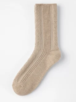 Strumpor>Lindex Kabelstickad Strumpa Beige Melange