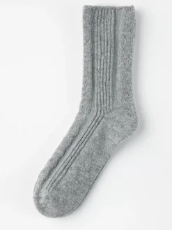 Strumpor>Lindex Kabelstickad Strumpa Light Grey Melange