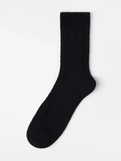 Strumpor>Lindex Kabelstickad Strumpa I Merinoullblandning Black