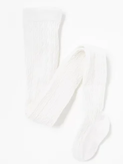 Strumpor & Strumpbyxor>Lindex Kabelstickad Strumpbyxa Light Dusty White