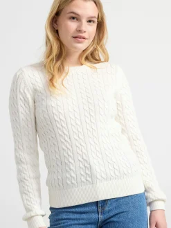 Tröjor & Cardigans>Lindex Kabelstickad Troja Off White