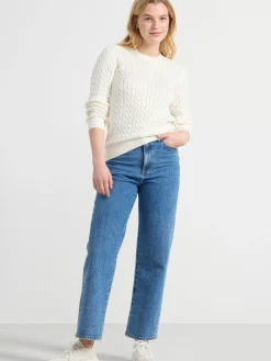 Tröjor & Cardigans>Lindex Kabelstickad Troja Off White
