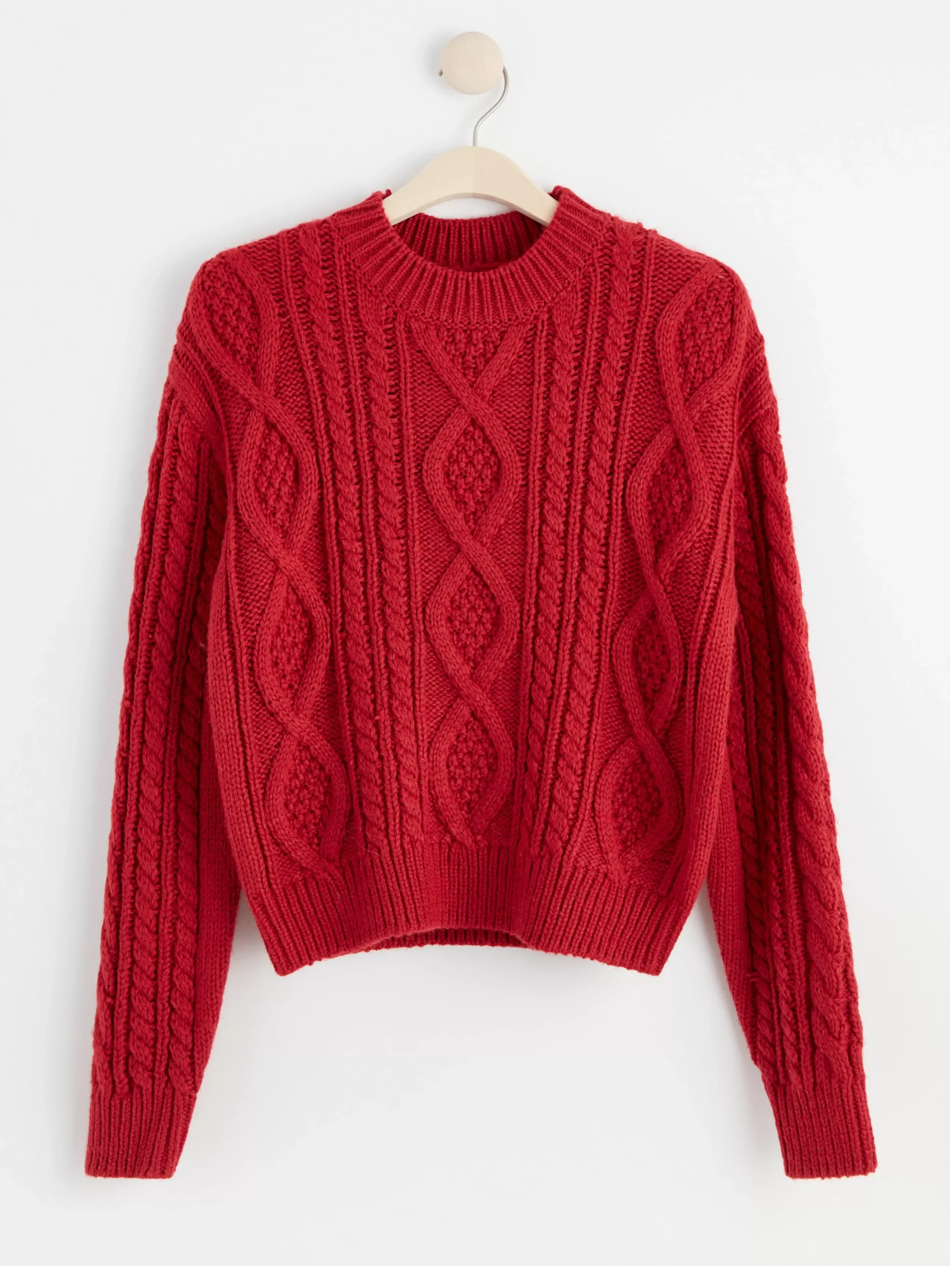 Tröjor & Cardigans>Lindex Kabelstickad Troja Red