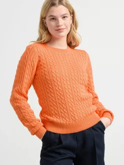 Tröjor & Cardigans>Lindex Kabelstickad Troja Light Orange