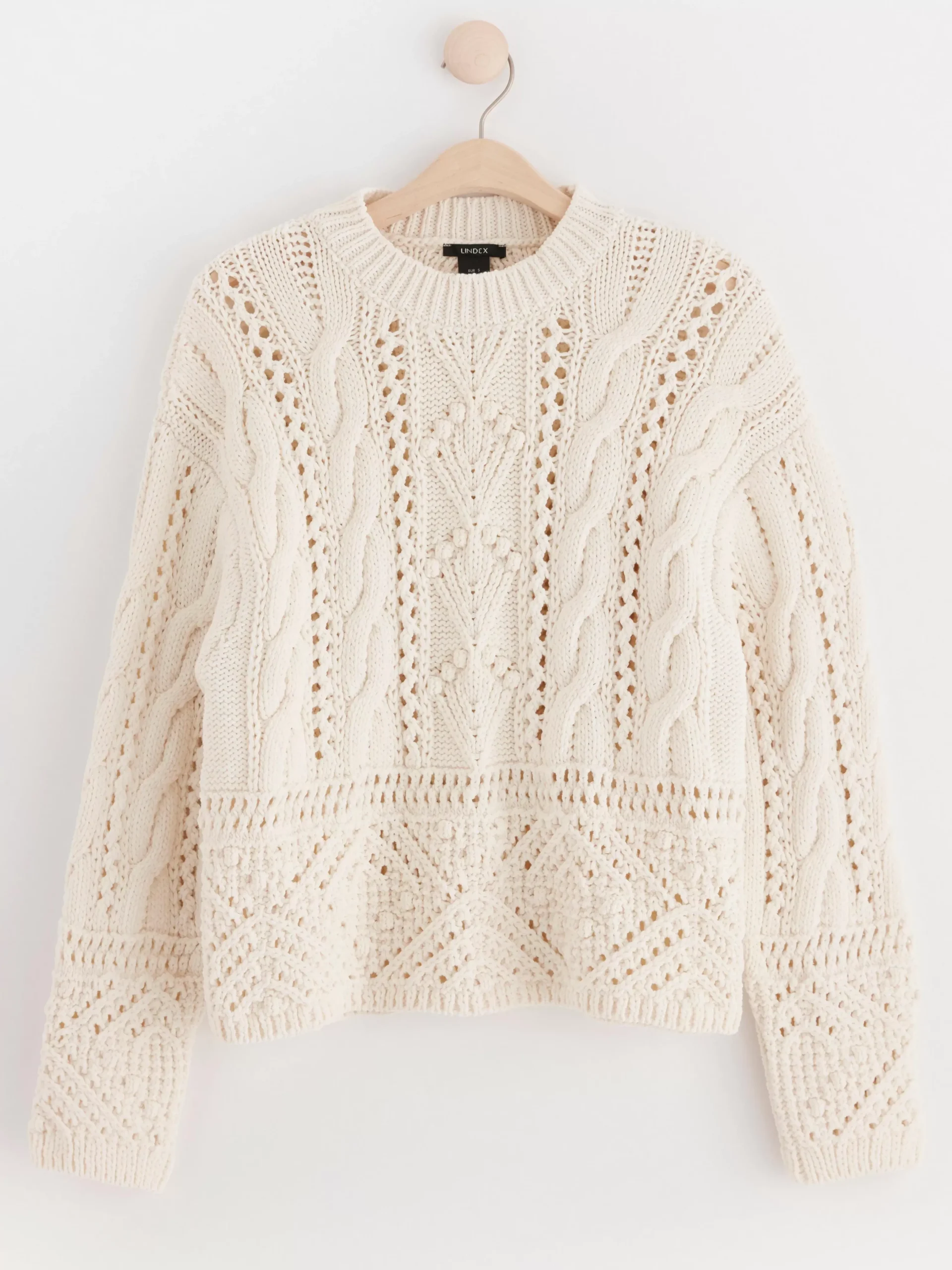 Tröjor & Cardigans>Lindex Kabelstickad Troja Off White