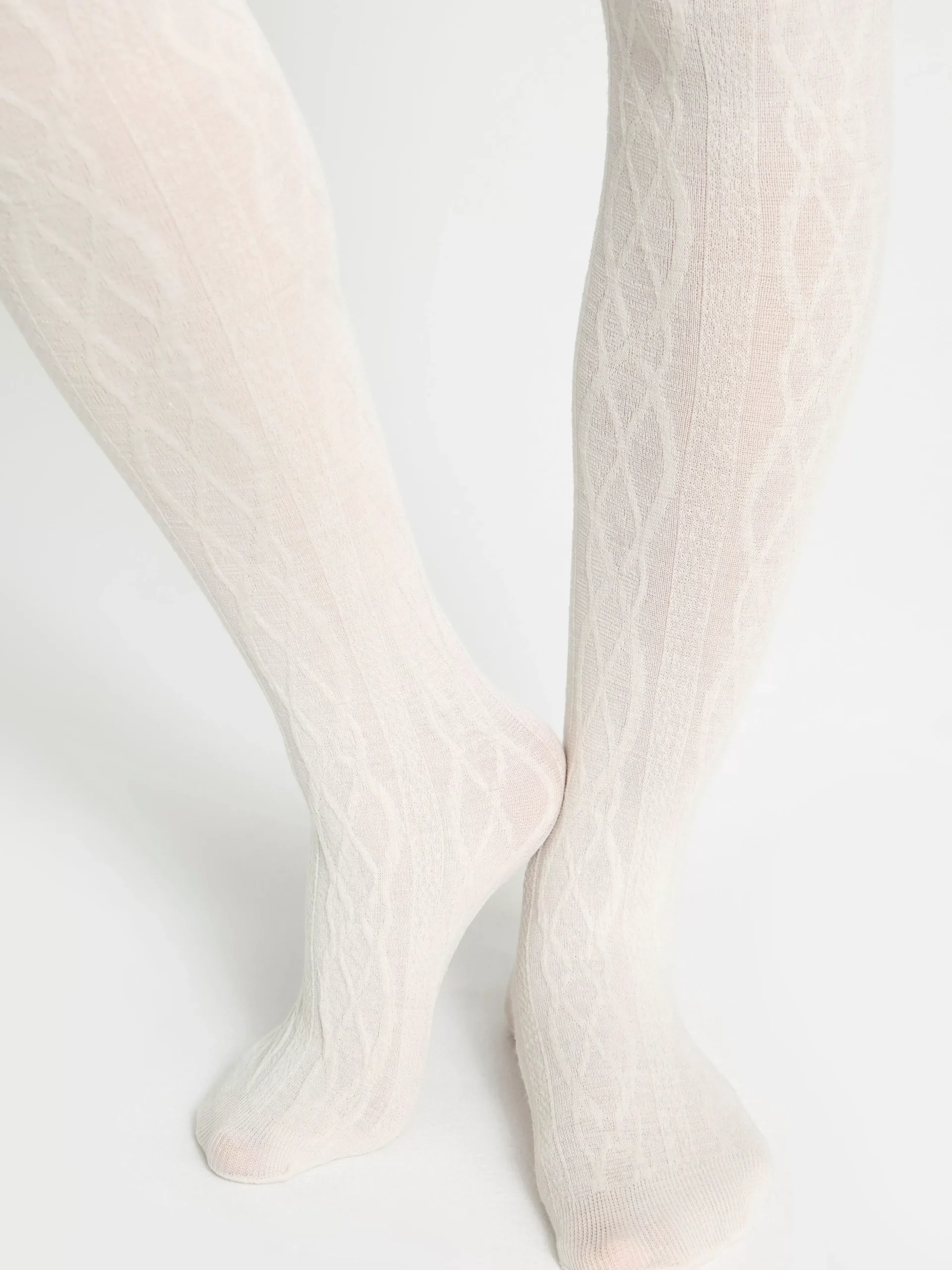 Strumpbyxor & Leggings>Lindex Kabelstickade Strumpbyxor I Merinoblandning Light Beige