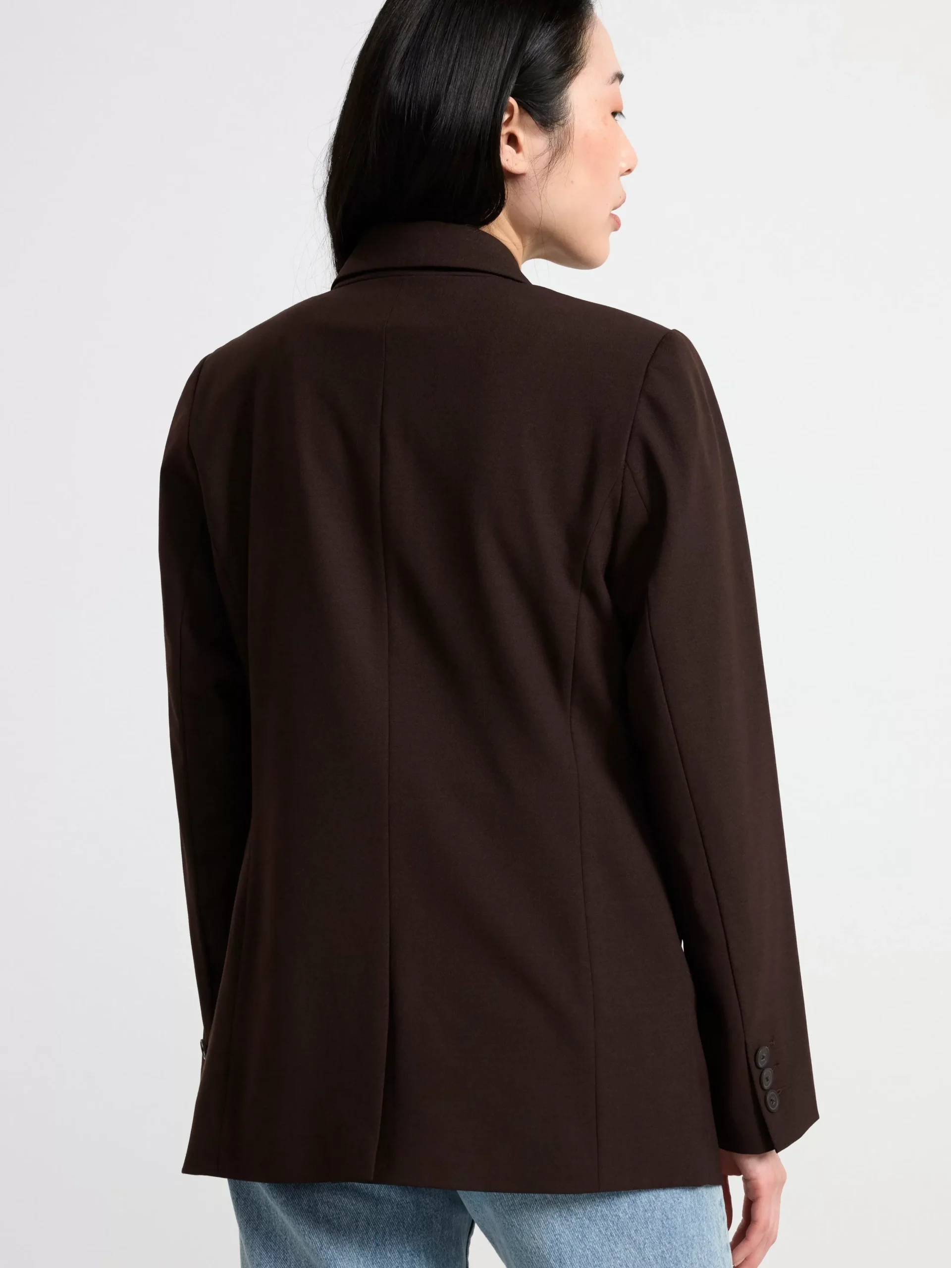 Kavajer>Lindex Kavaj I Ullblandning Med Dubbelknappning Dark Brown