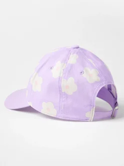 Accessoarer>Lindex Keps Med Rund Skarm Och Blommonster Light Lilac