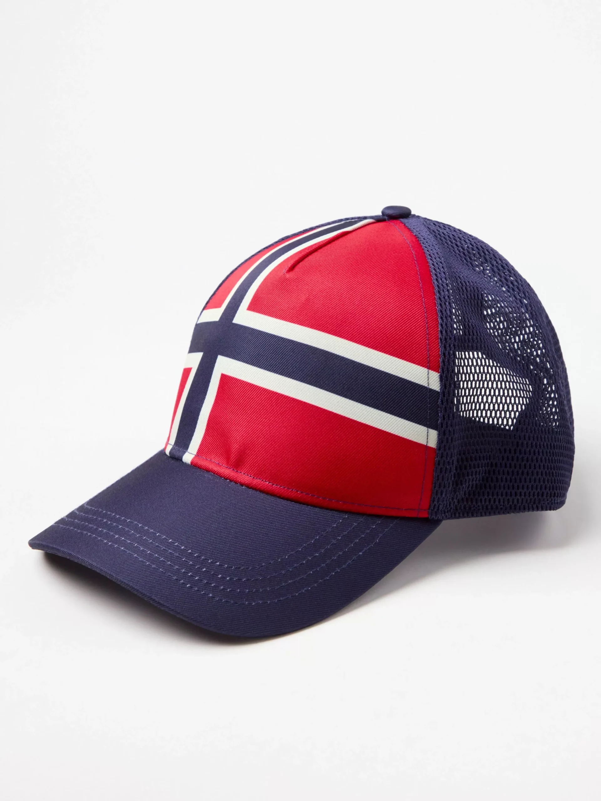 Accessoarer>Lindex Keps Med Rund Skarm Och Norska Flaggan Red