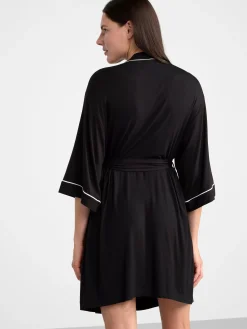 Nattplagg>Lindex Kimono I Mjuk Trika Black
