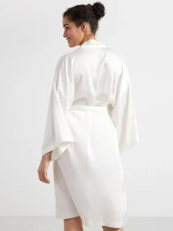 Nattplagg>Lindex Kimono I Satin Light White