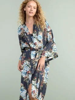 Nattplagg>Lindex Kimono I Satin Navy