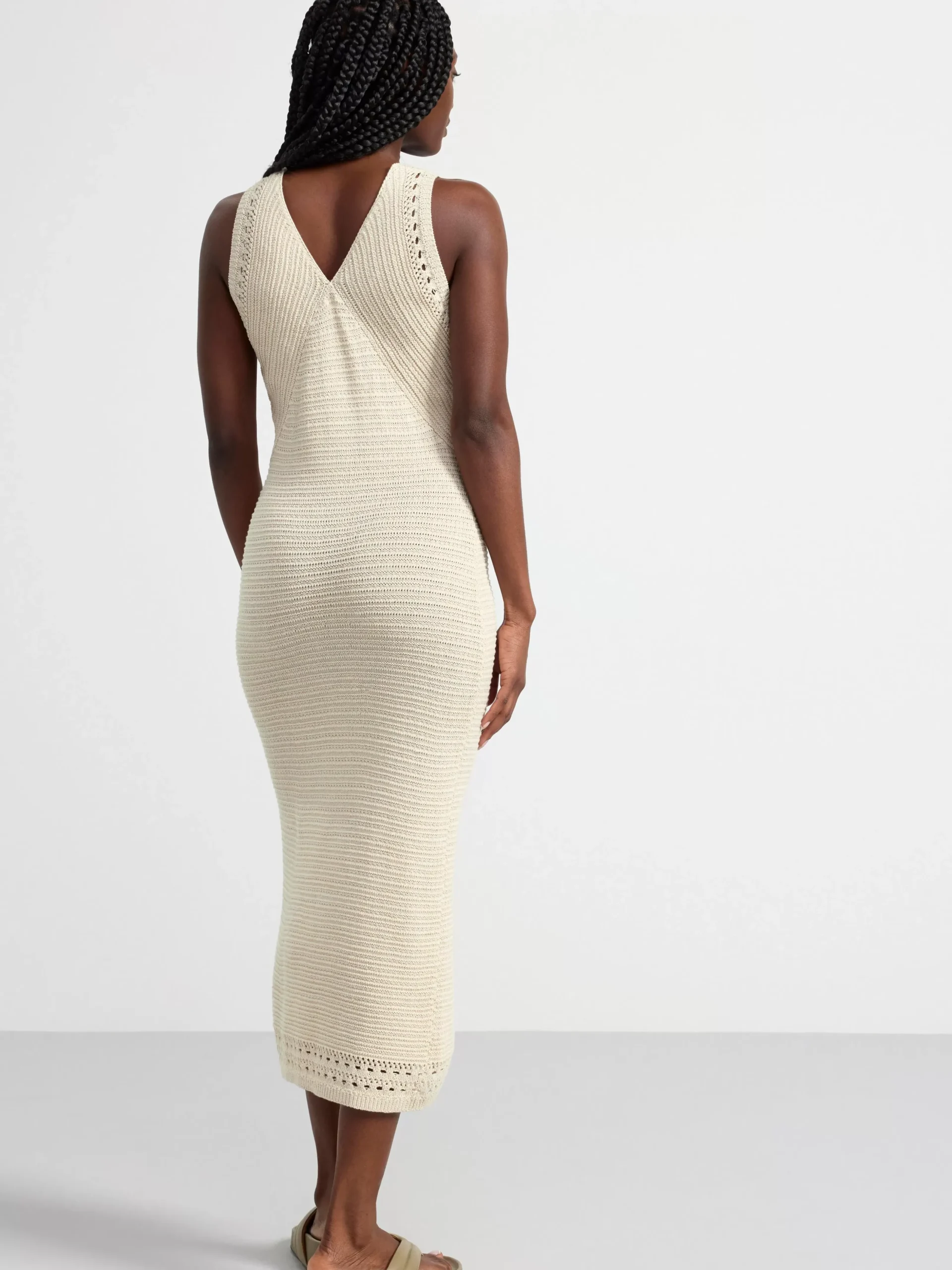 Klänningar>Lindex Klanning I Stickad Linneblandning Light Beige