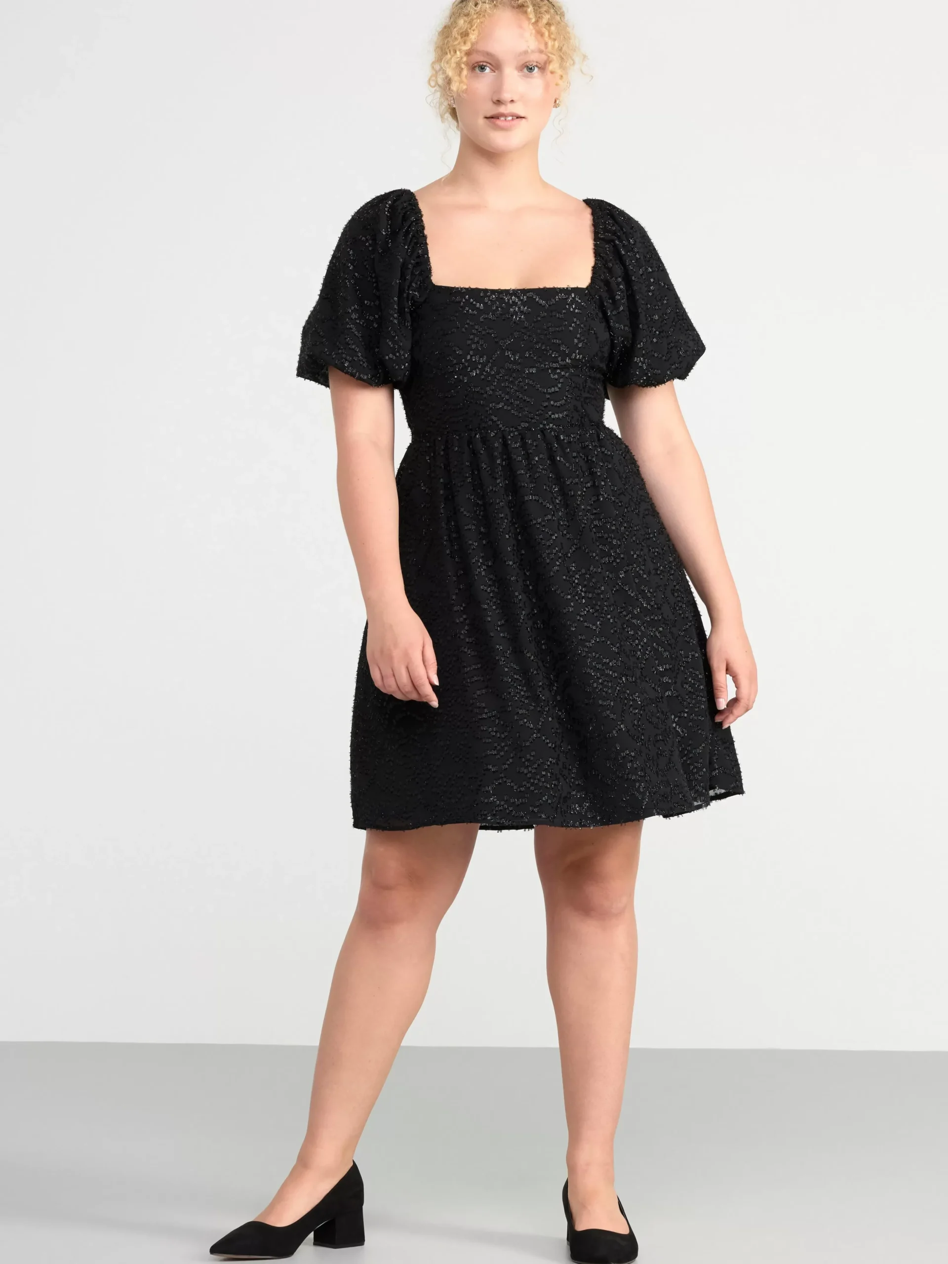 Klänningar>Lindex Klanning Med Puffarm Black