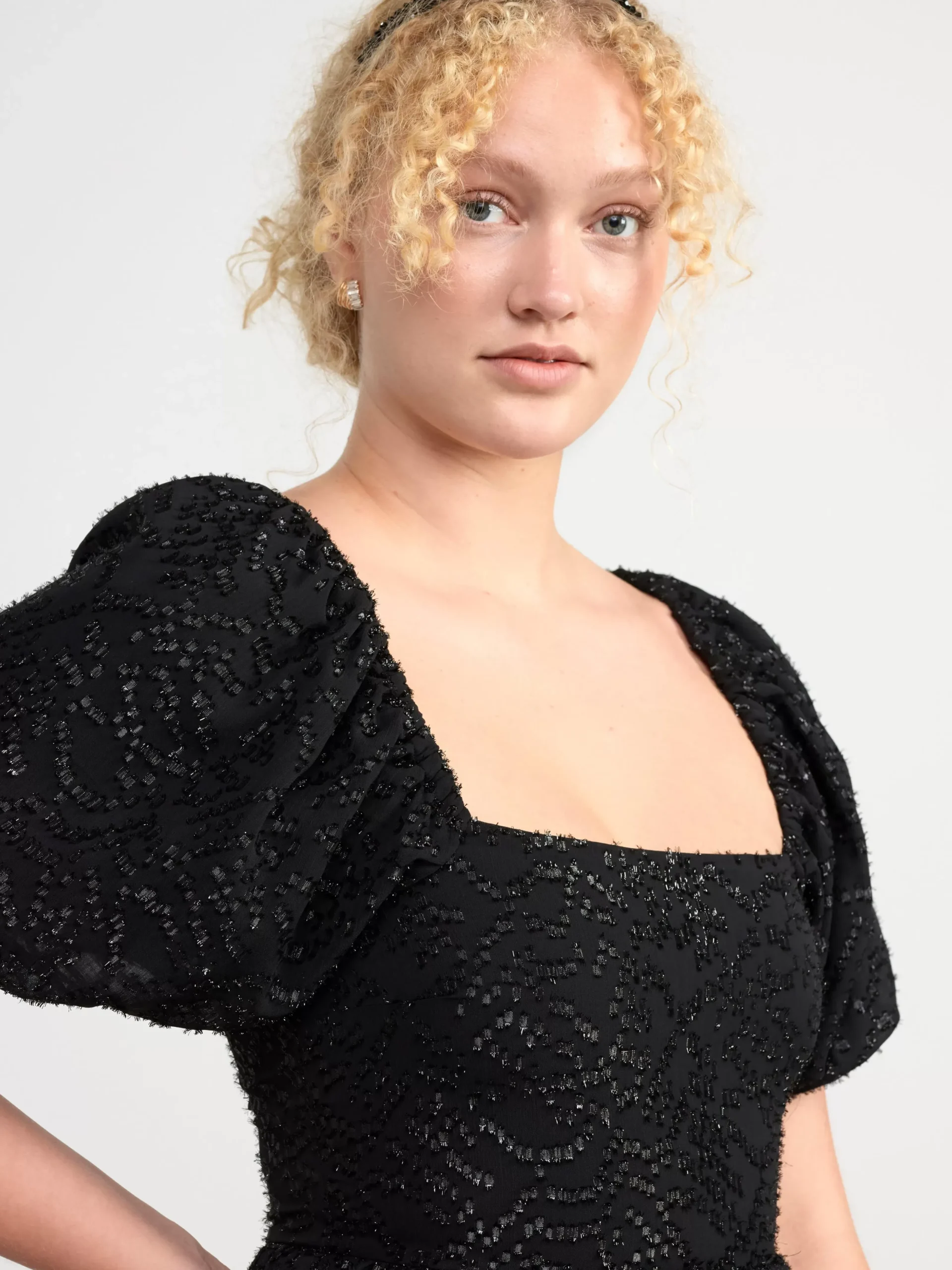 Klänningar>Lindex Klanning Med Puffarm Black