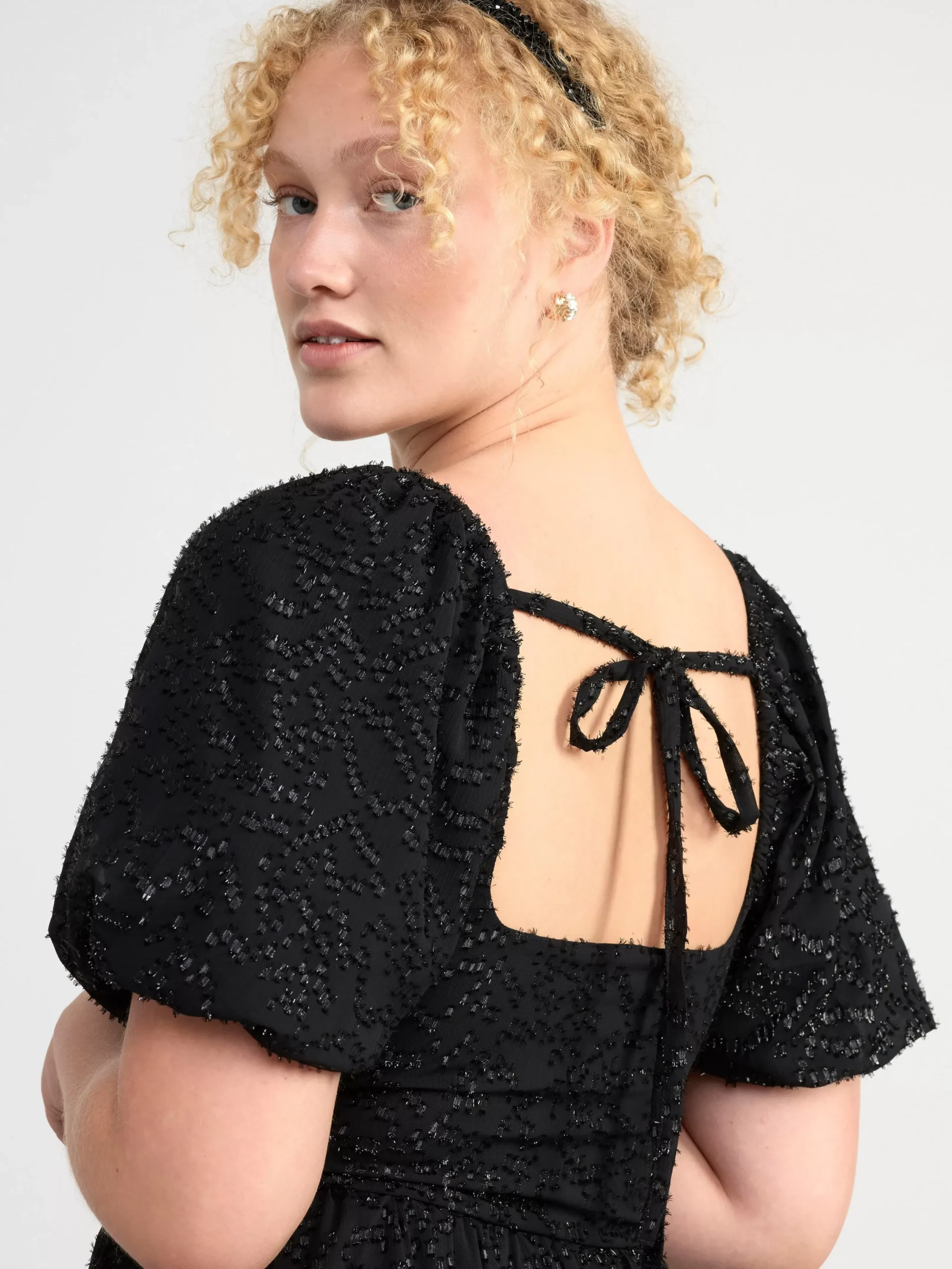 Klänningar>Lindex Klanning Med Puffarm Black
