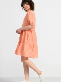 Klänningar>Lindex Klanning Med Puffarm Light Orange
