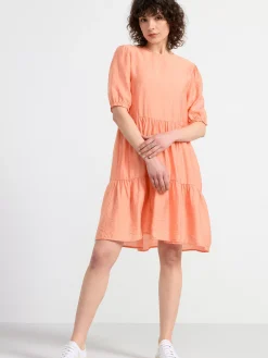 Klänningar>Lindex Klanning Med Puffarm Light Orange
