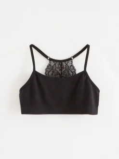 Underkläder>Lindex Kort, Somlos Topp Med Spets Black