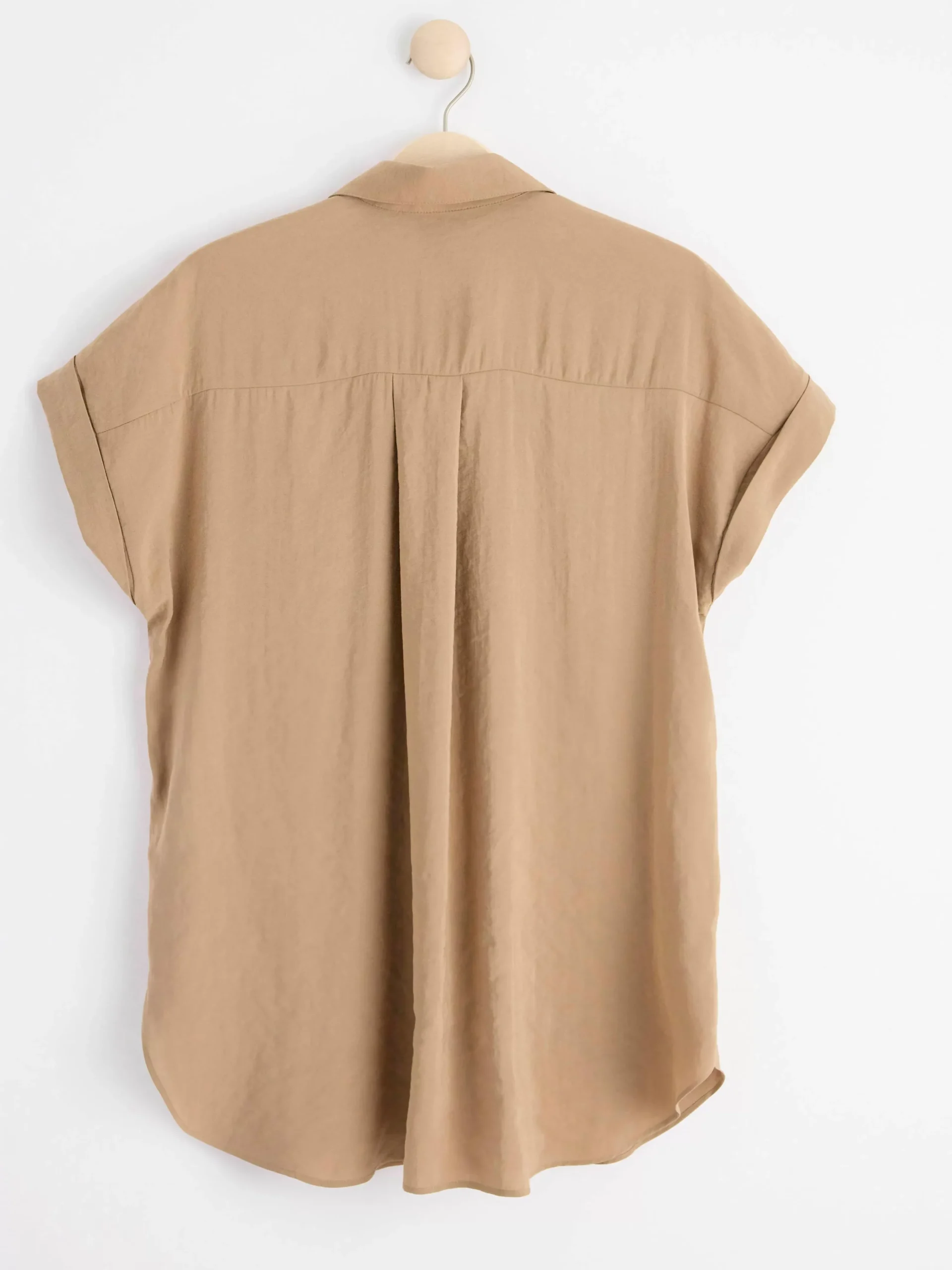 Blusar & Skjortor>Lindex Kortarmad Blus Med Fickor Light Dusty Brown
