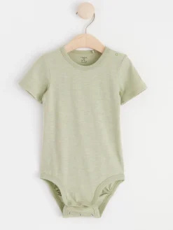 Bodies>Lindex Kortarmad Body I Slubtrika Dusty Green