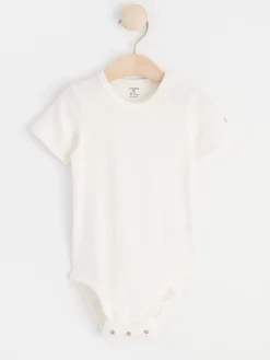Bodies>Lindex Kortarmad Body I Slubtrika Light Dusty White