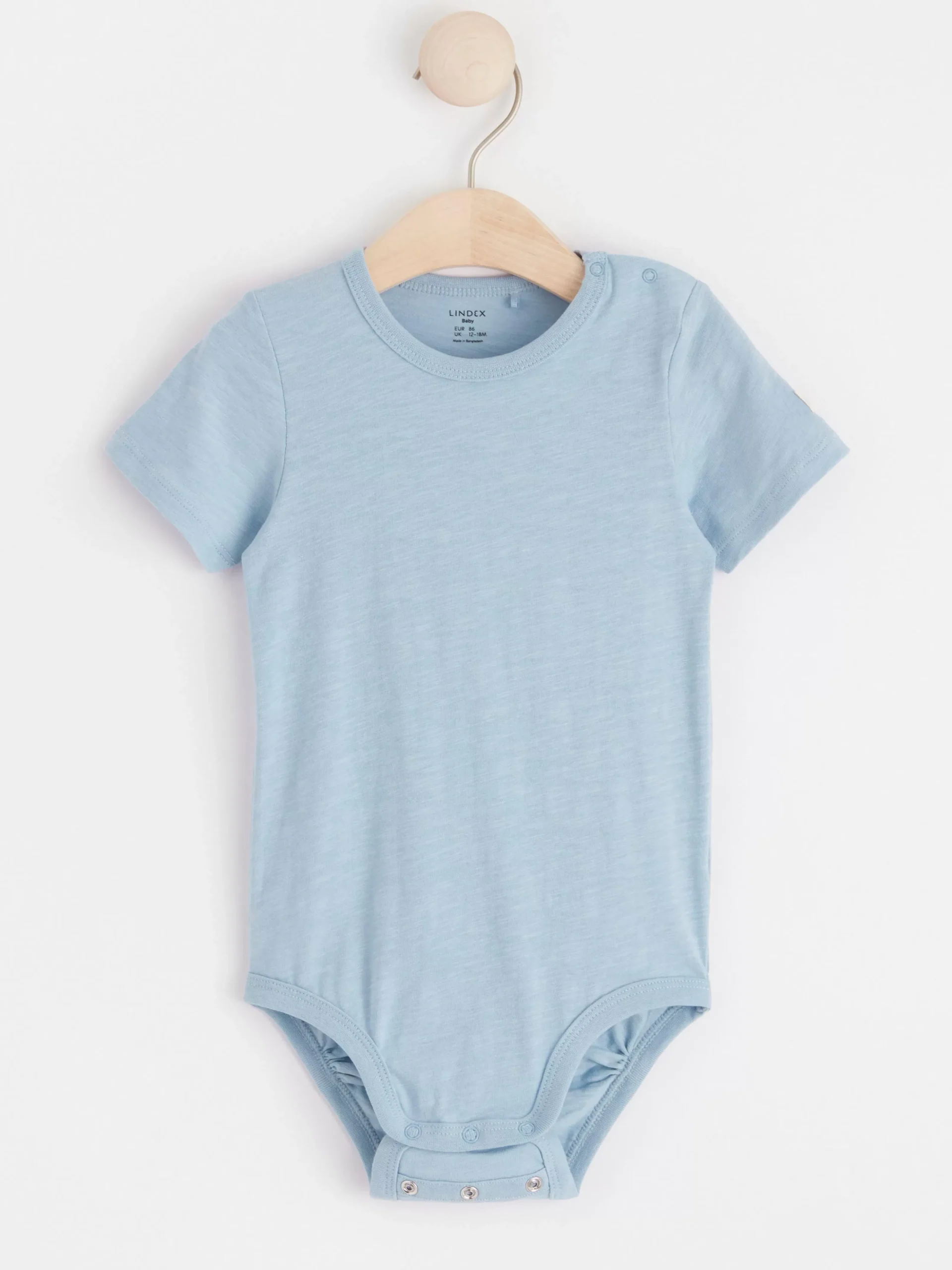 Bodies>Lindex Kortarmad Body I Slubtrika Light Dusty Blue