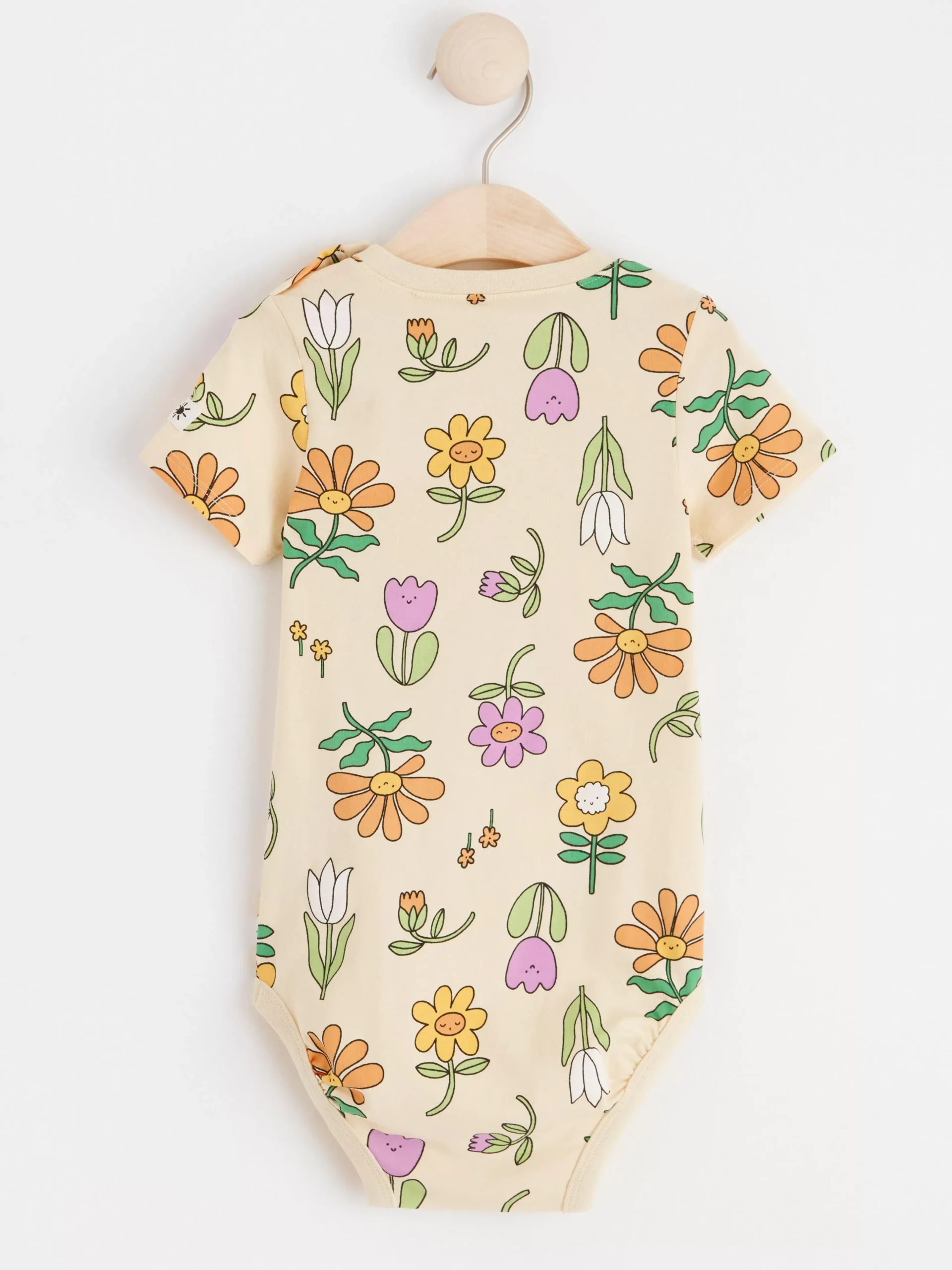 Bodies>Lindex Kortarmad Body Med Blommor Light Yellow