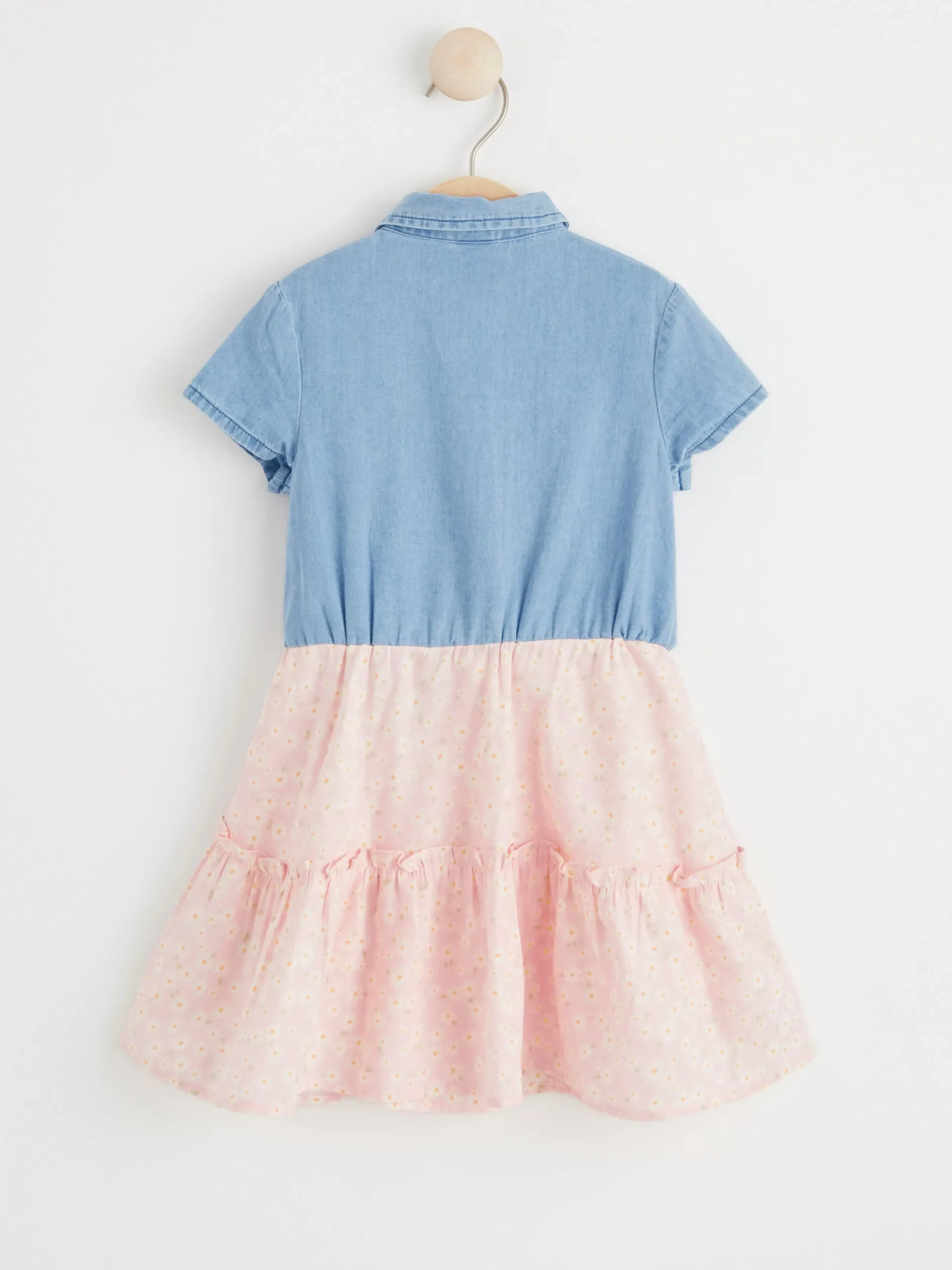 Klänningar>Lindex Kortarmad Klanning I Denim Light Dusty Pink