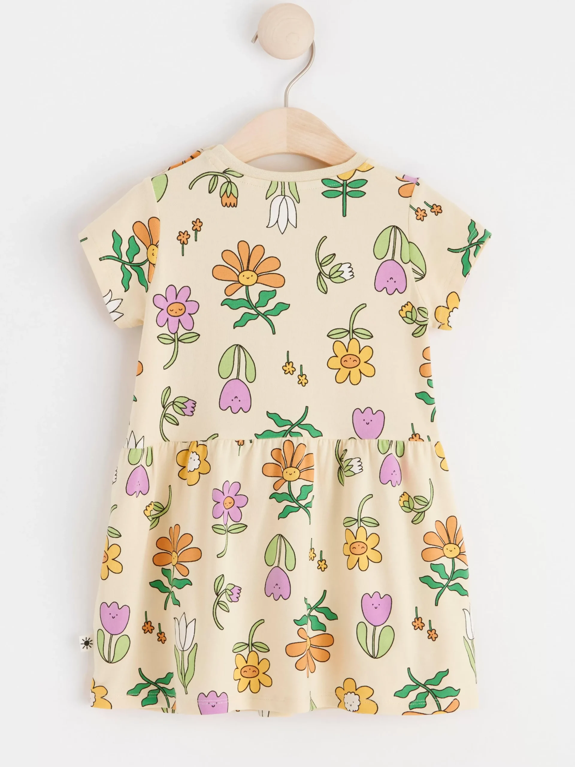 Klänningar>Lindex Kortarmad Klanning Med Blommor Light Yellow