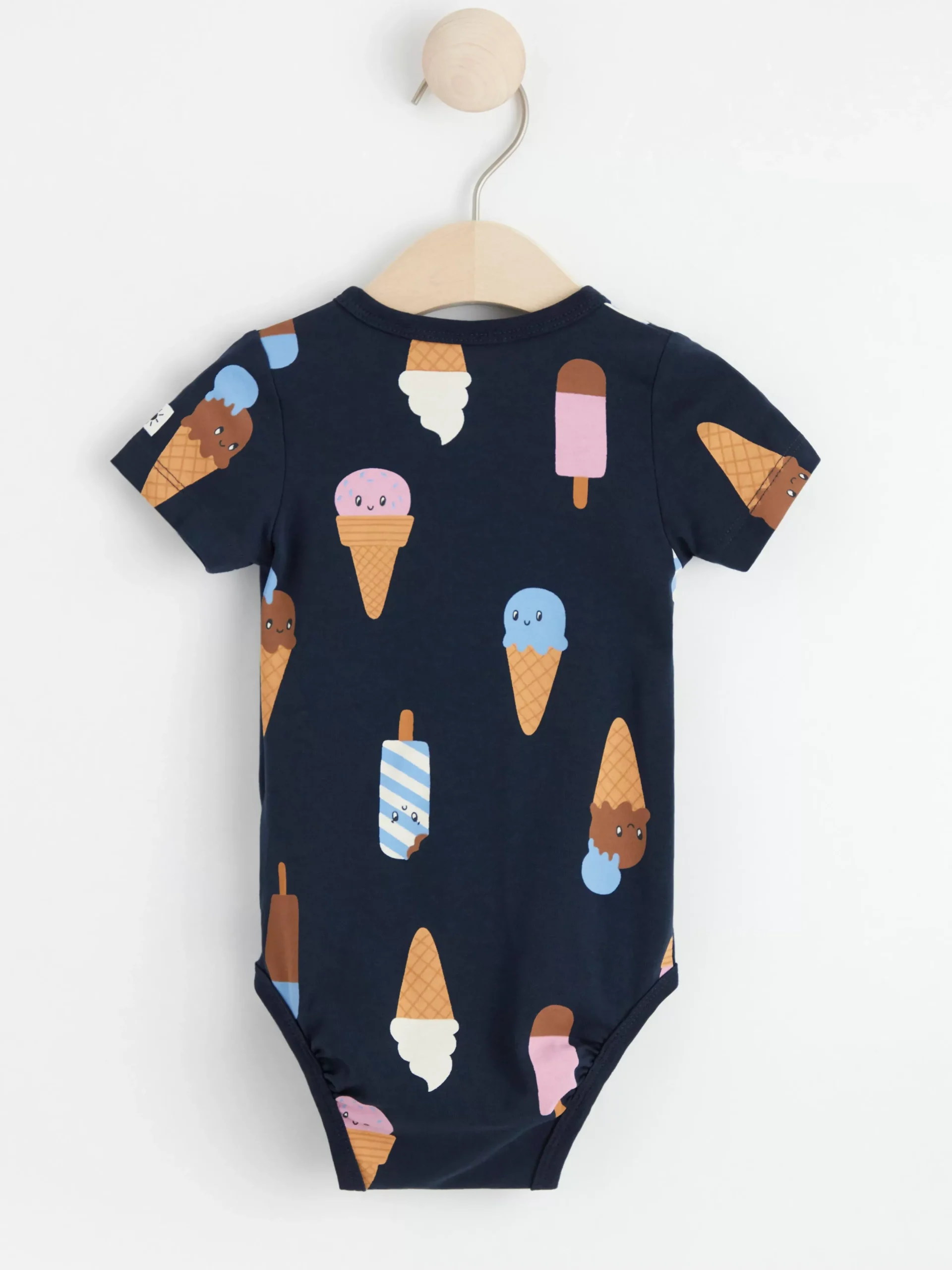 Bodies>Lindex Kortarmad Omlottbody Med Glassar Dark Navy