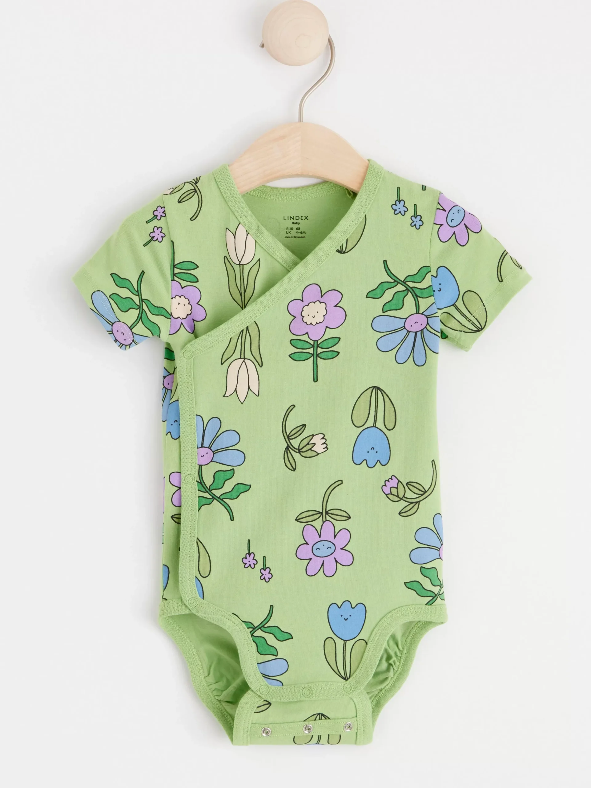 Bodies>Lindex Kortarmad Omlottbody Med Blommor Green