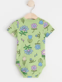 Bodies>Lindex Kortarmad Omlottbody Med Blommor Green