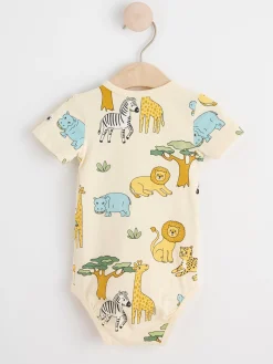 Bodies>Lindex Kortarmad Omlottbody Med Djur Light Yellow