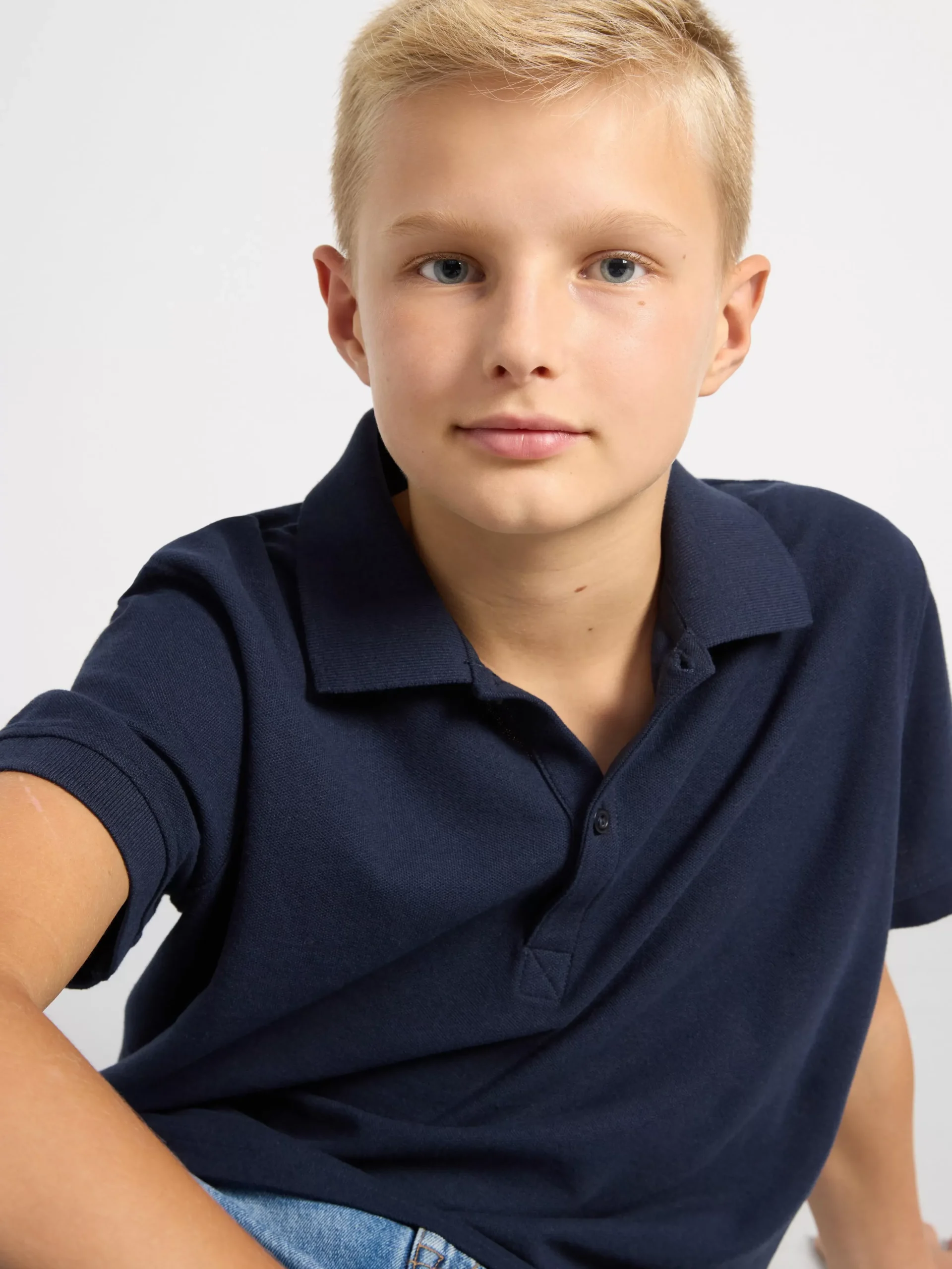 Toppar & T-Shirts>Lindex Kortarmad Piketroja Dark Navy