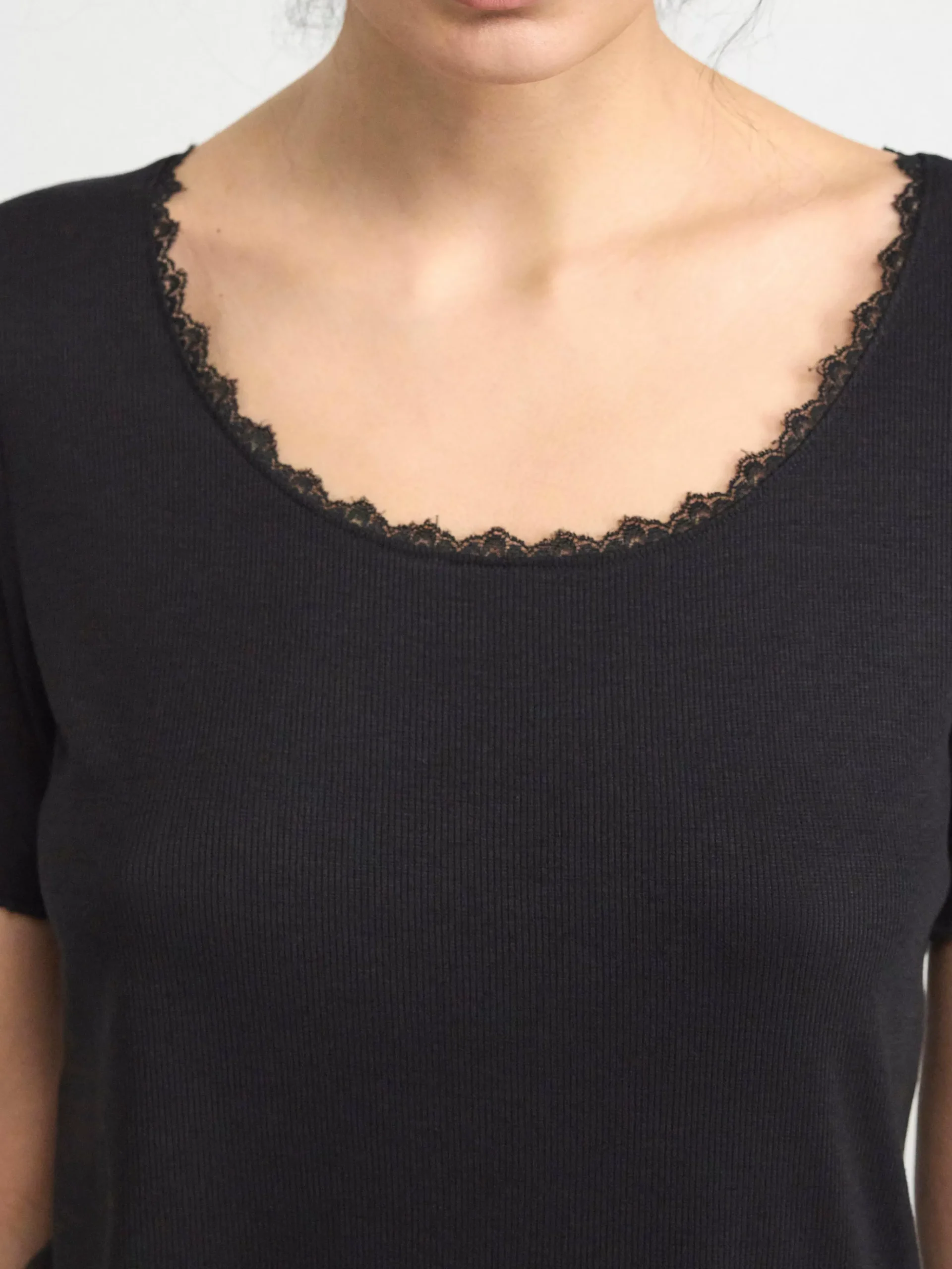 Nattplagg>Lindex Kortarmad Pyjamastopp Black