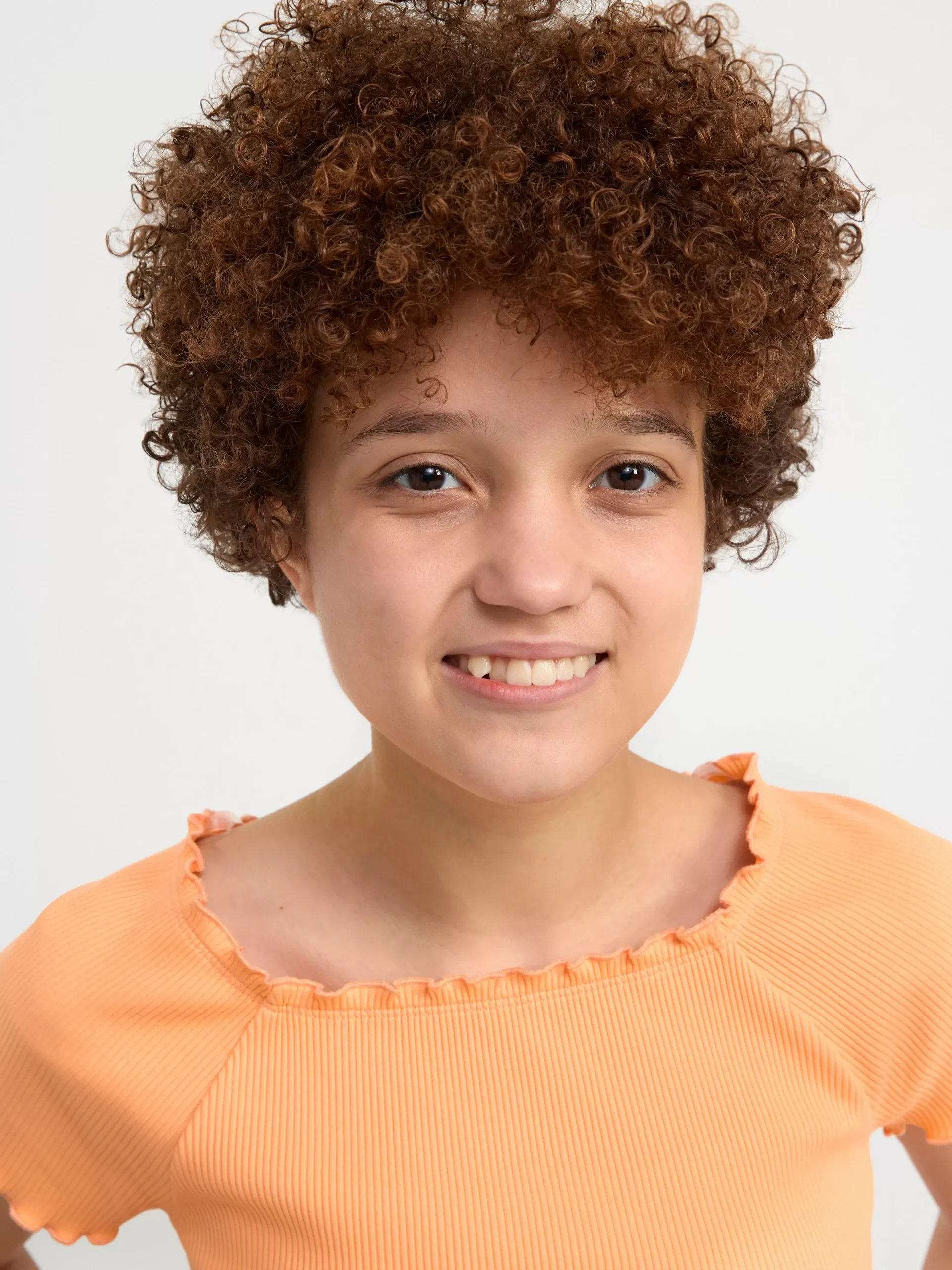 Toppar & T-Shirts>Lindex Kortarmad Ribbad Topp Light Orange