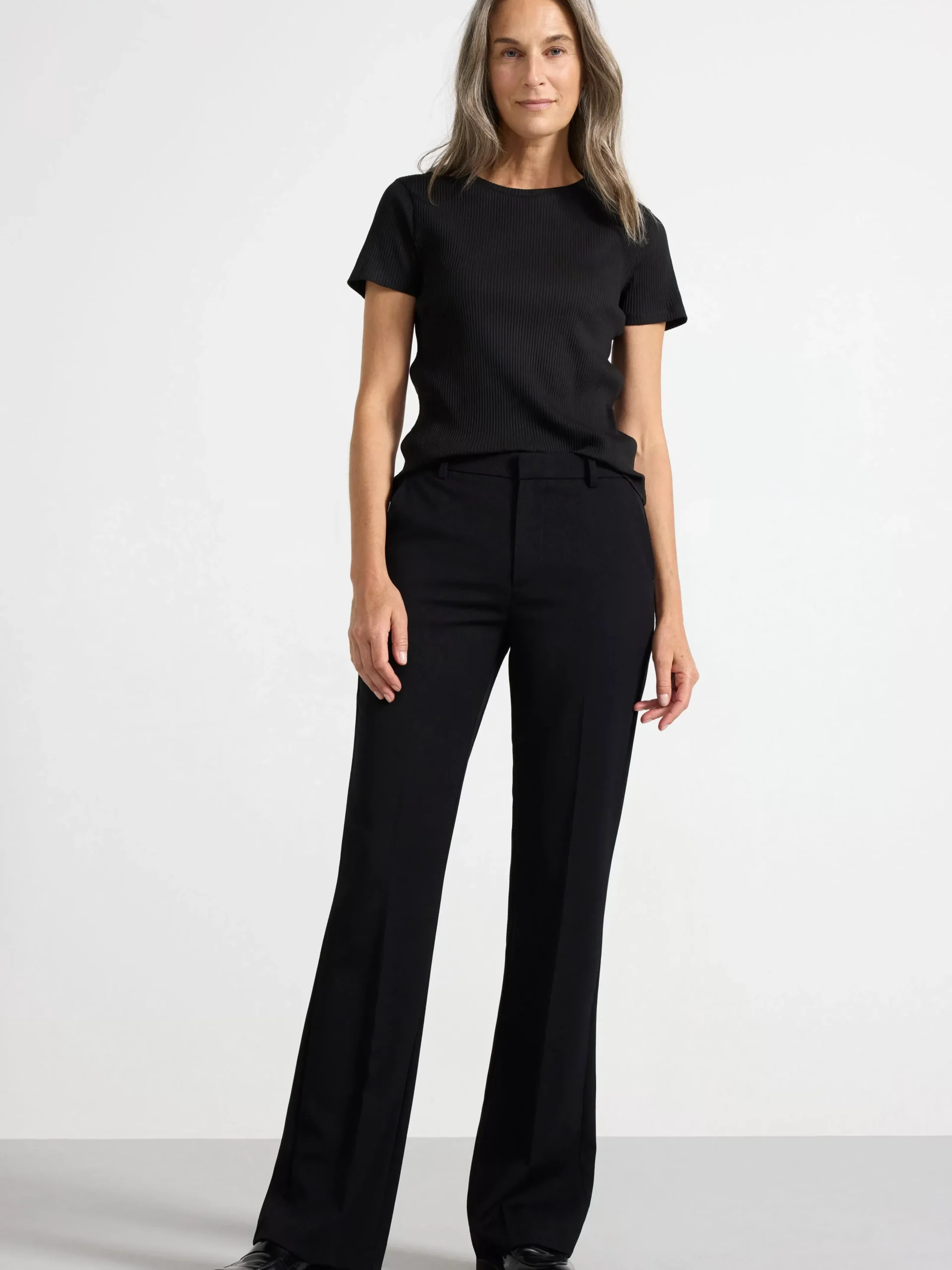 Toppar & T-Shirts>Lindex Kortarmad Ribbad Topp Black