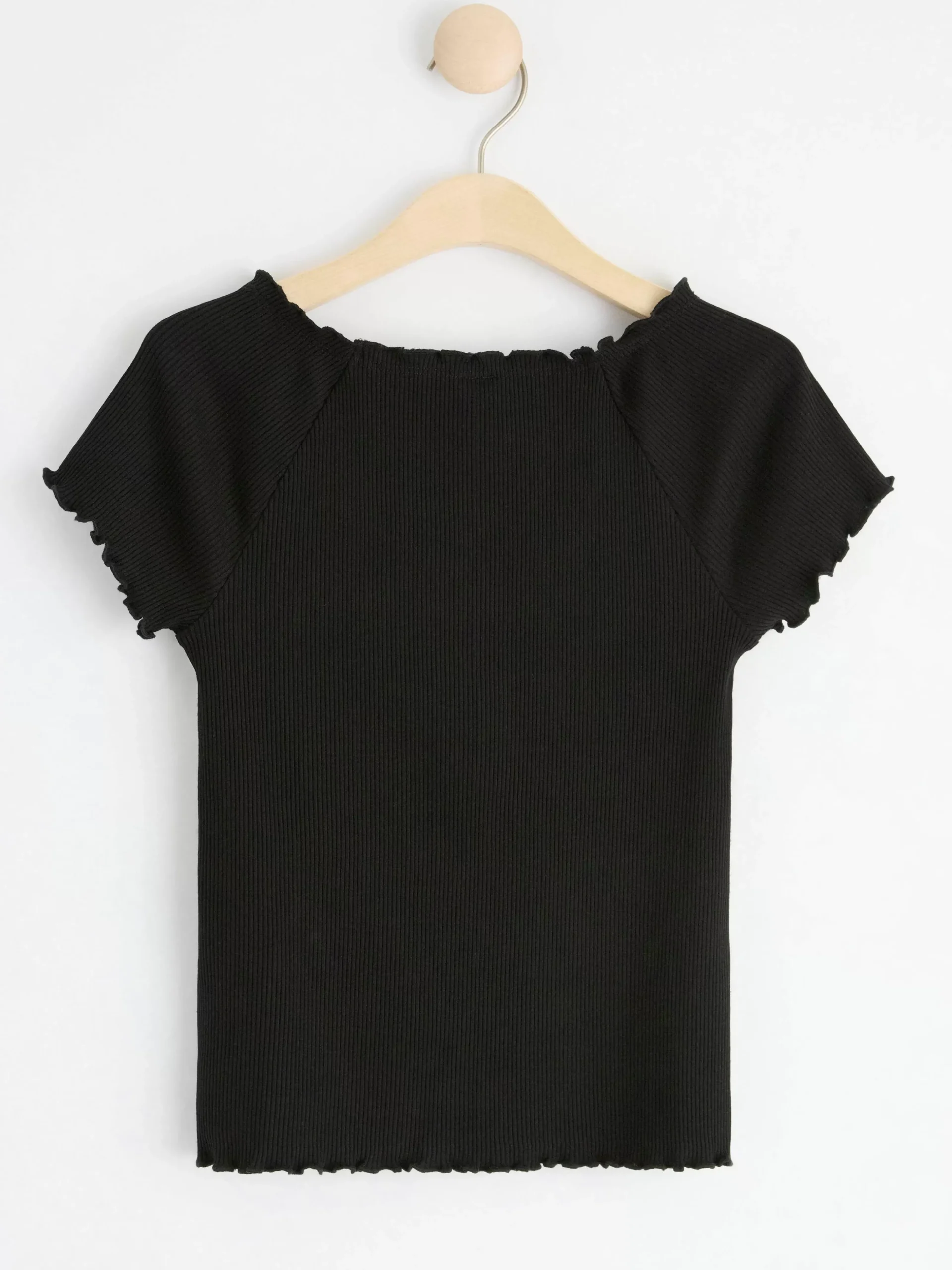 Toppar & T-Shirts>Lindex Kortarmad Ribbad Topp Black