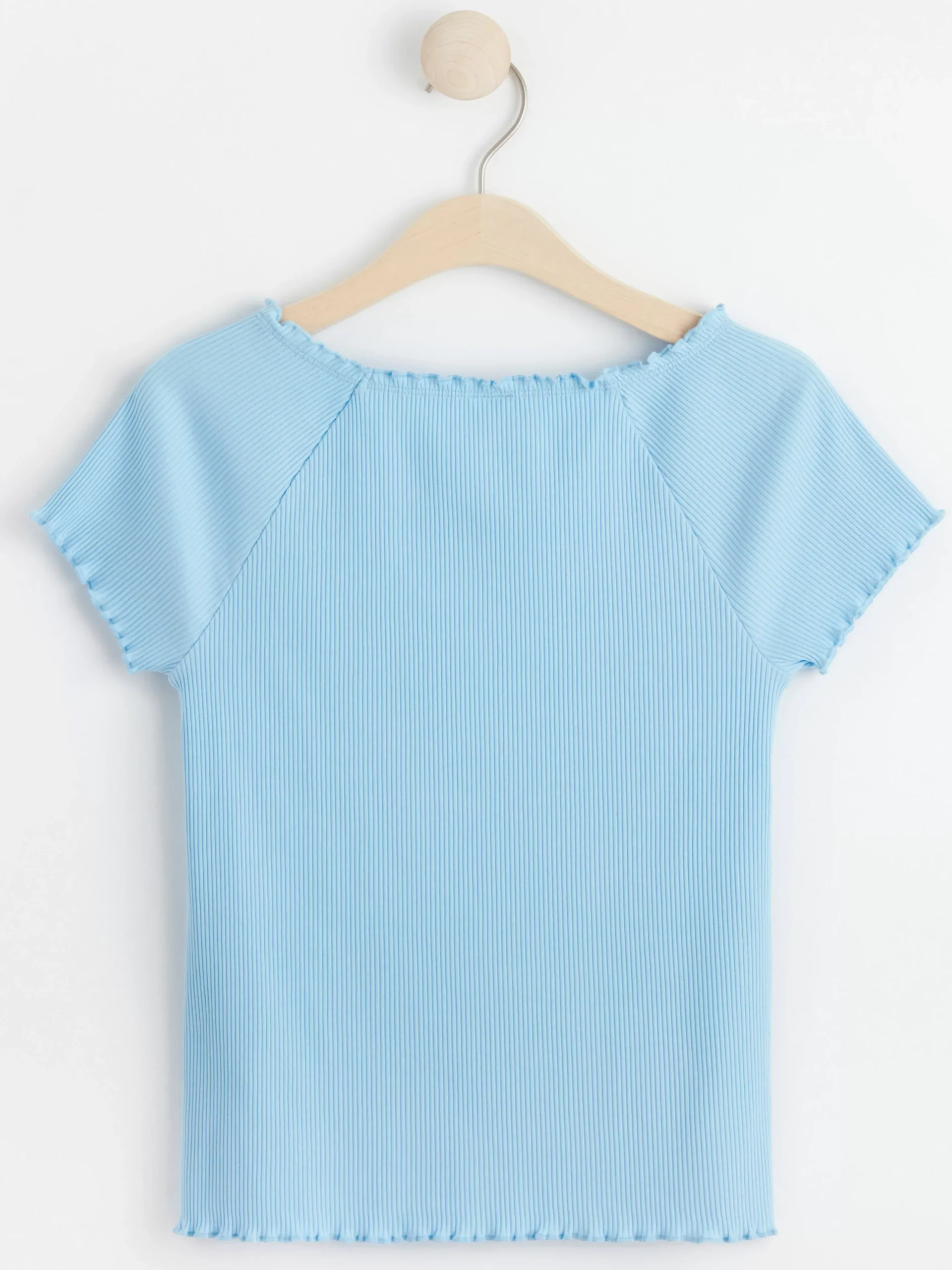 Toppar & T-Shirts>Lindex Kortarmad Ribbad Topp Light Blue