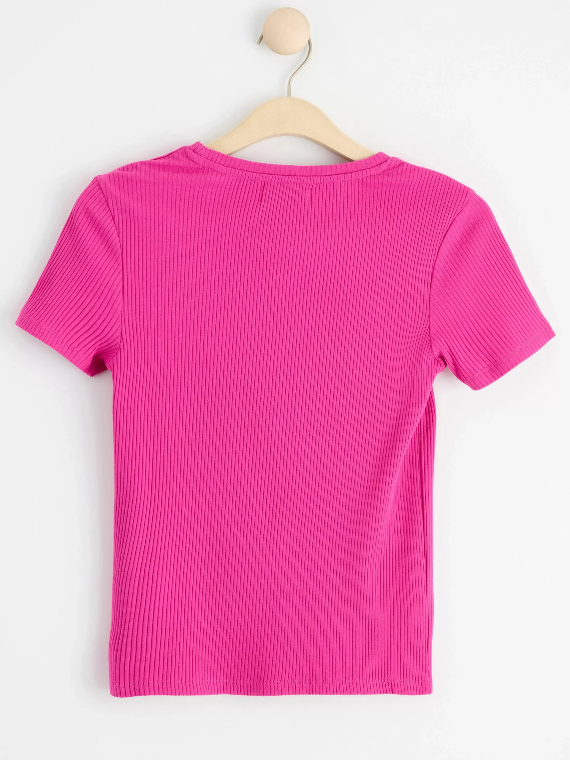 Toppar & T-Shirts>Lindex Kortarmad Ribbad Topp Pink